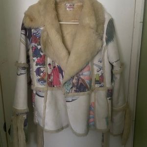 White jacket with tattoo art images